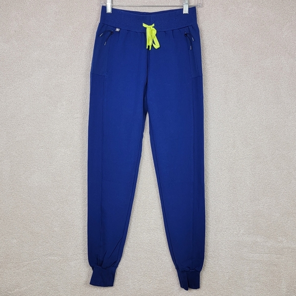 Figs Electric Blue Mid Rise Boston Slim Medical Jogger Scrub Pants Sz XXS T NEW - Picture 2 of 11